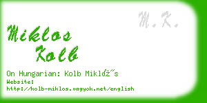 miklos kolb business card